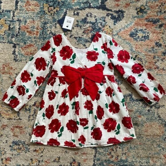 Crown and Ivy Holiday Floral Bow Dress